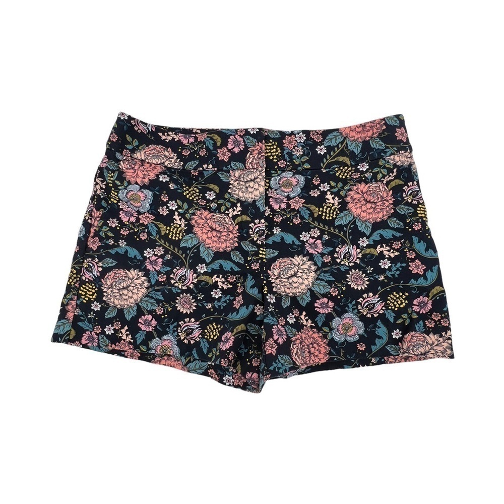 LOFT The Riviera Blue Pink Floral Shorts Size 6 Women's